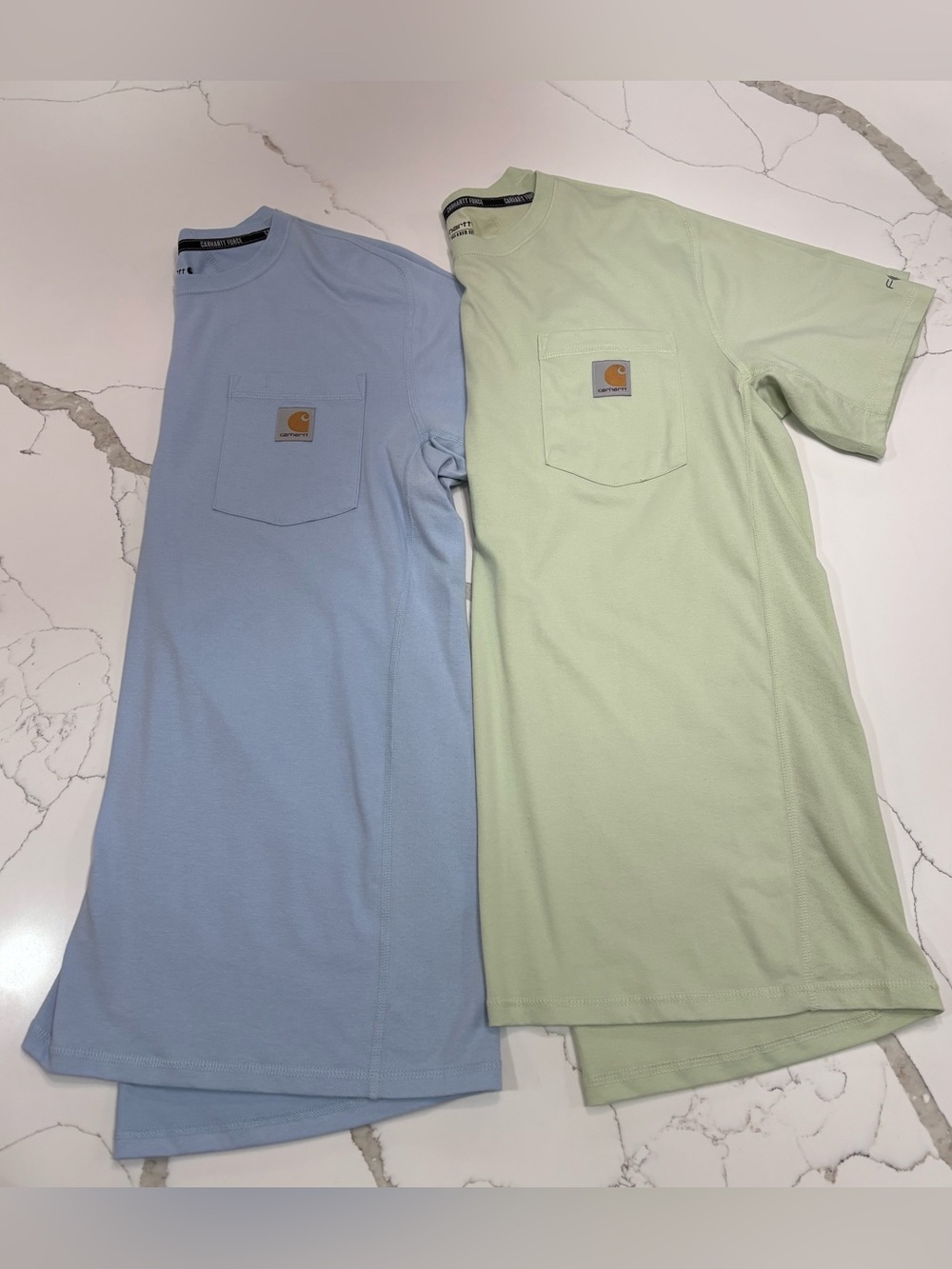 Carhartt Men's Short-Sleeve Pocket Tee in Light Blue & Pale Green